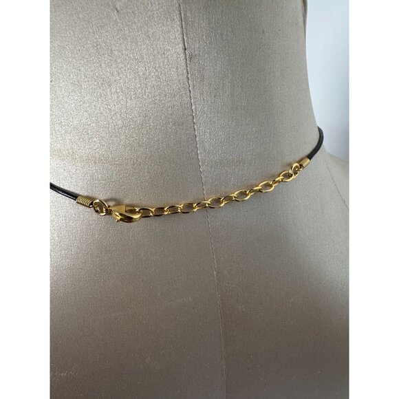 24K Gold Plated Quimbaya Tolima Pendant Necklace On Black Cord - Picture 4 of 11